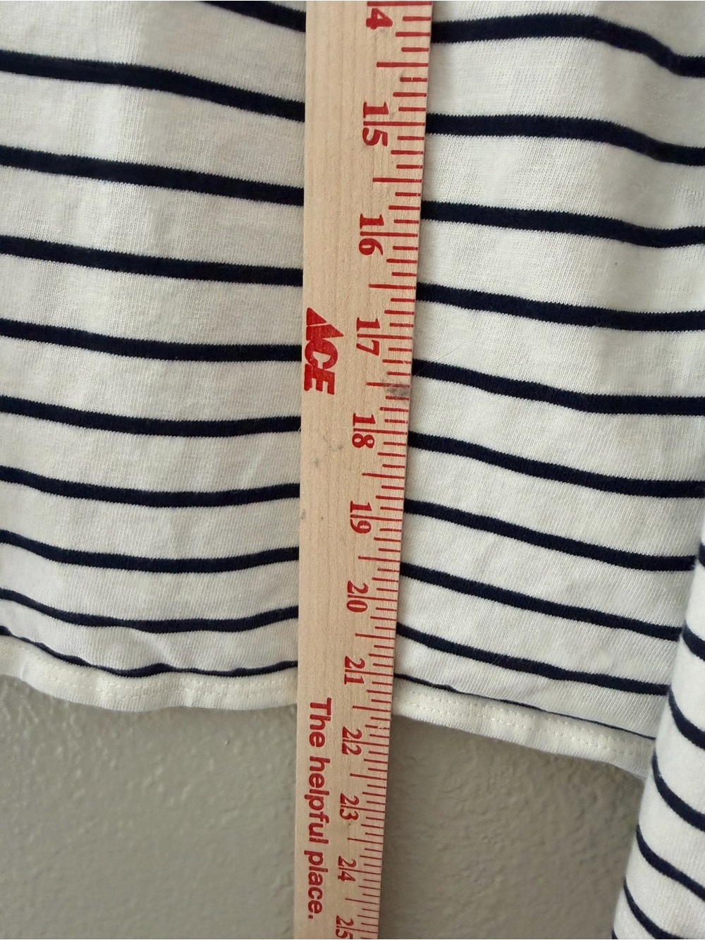 J. Crew Navy & White Striped Long-Sleeve Henley Top Blue Gingham Hem Size M - Picture 10 of 12